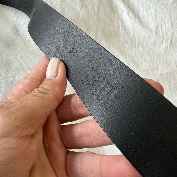 Paul Kehl Men's Leather Black Belt with Metal Buckle Dress & Formal 90 (US 36). - Picture 3 of 8